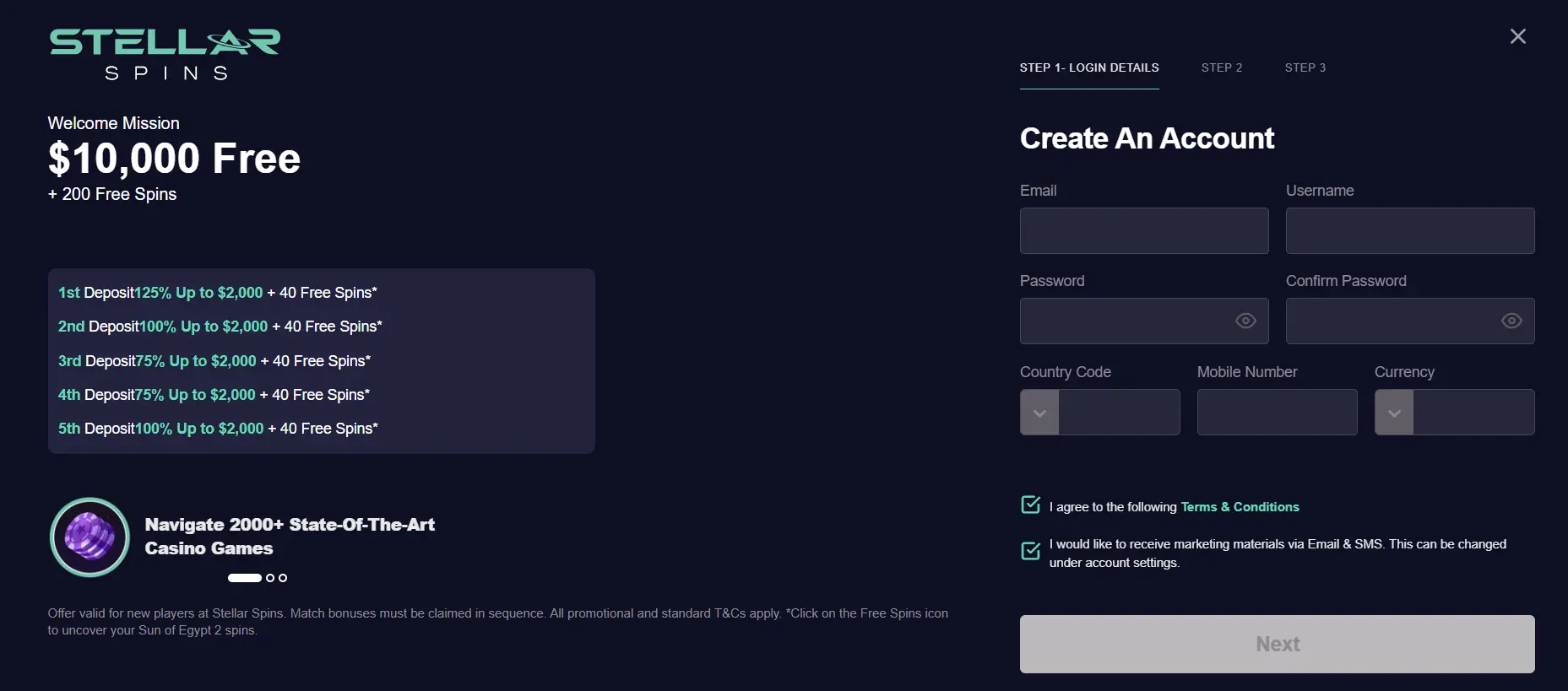 Registration and login